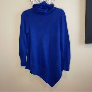 STYLUS Crew Neck  Asymmetric Pullover Sweater Royal Blue -O-1